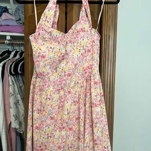 Emory Park Strapless Dress - Pink and Yellow Floral